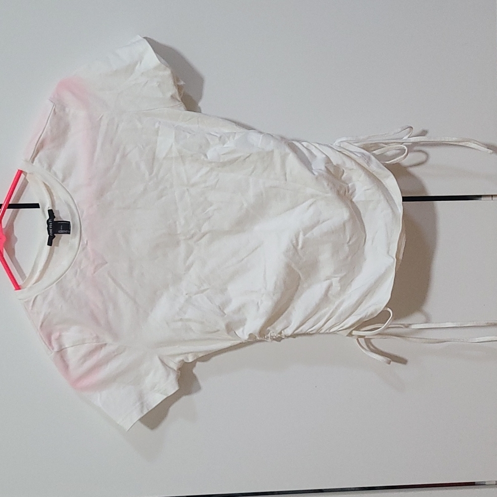 F21 off-white scrunch croptop